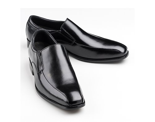 阿瑪迪斯皮鞋 義式小方頭紳士男皮鞋 直套款 經典黑