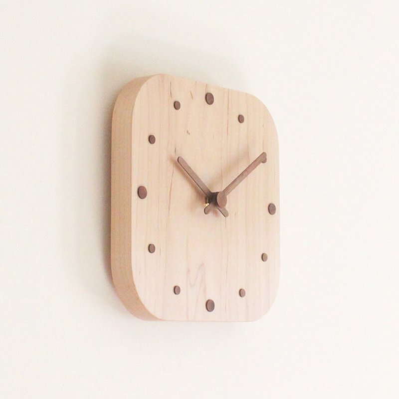 CLOCK_20 Square Solid Wood Silent Wall Clock Taiwan Limited Handmade Hard Maple - Clocks - Wood Brown