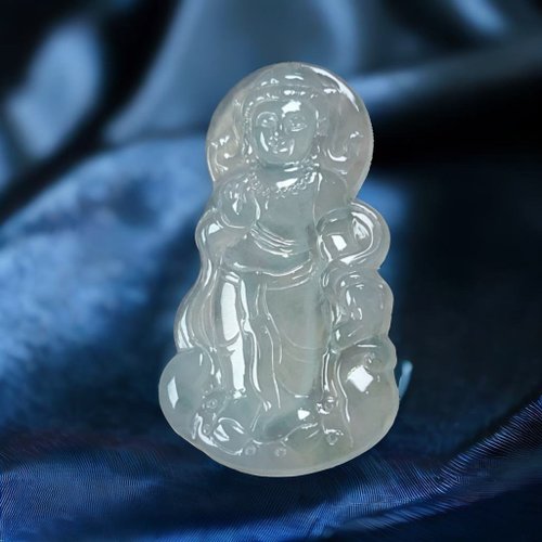 瓔珞翡翠 放光高冰種翡翠觀音菩薩 | 天然緬甸玉翡翠A貨 | 送禮