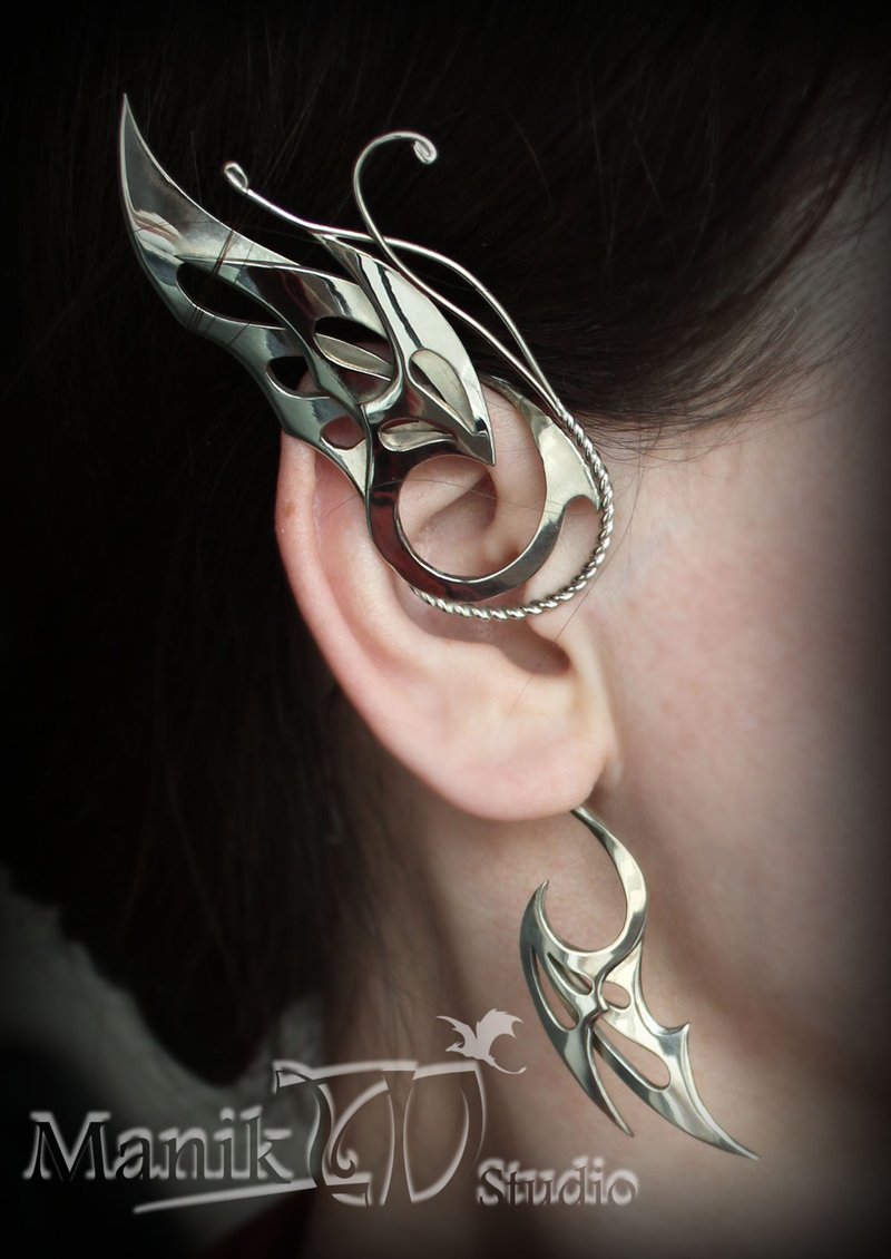 Butterfly wings | Cuffs jewelry | Flight of fantasy | Jewelry Ear Cuff - ต่างหู - โลหะ สีเงิน