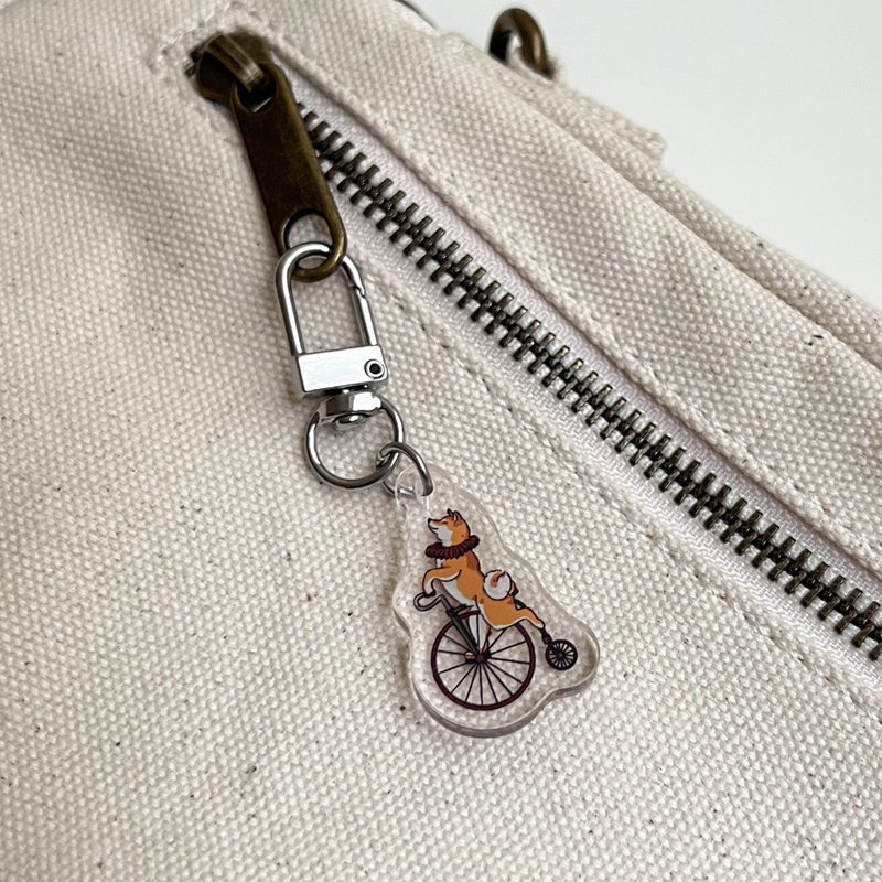 【汪星人系列 - 柴踩單輪車】鑰匙圈 吊飾 Key Chain - 鑰匙圈/鑰匙包 - 壓克力 多色