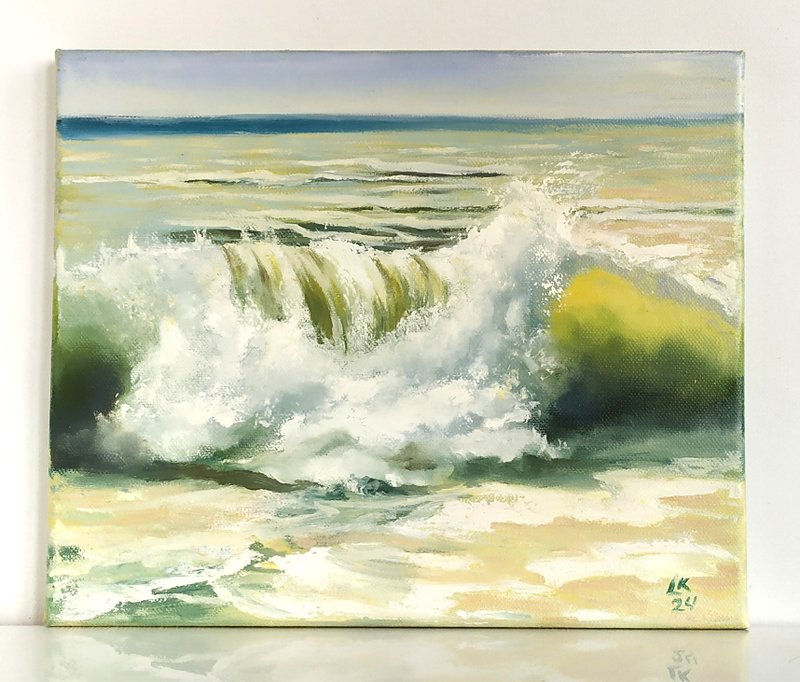 Seascape Painting Sea Wave Painting Ocean Wave Painting Summer Waves Art - โปสเตอร์ - ผ้าฝ้าย/ผ้าลินิน 