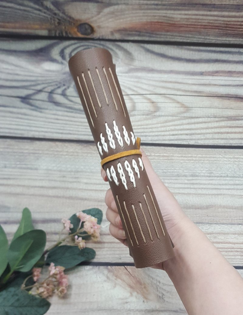 Daisy Mixed Stitching Journal - Brownish - 筆記本/手帳 - 人造皮革 