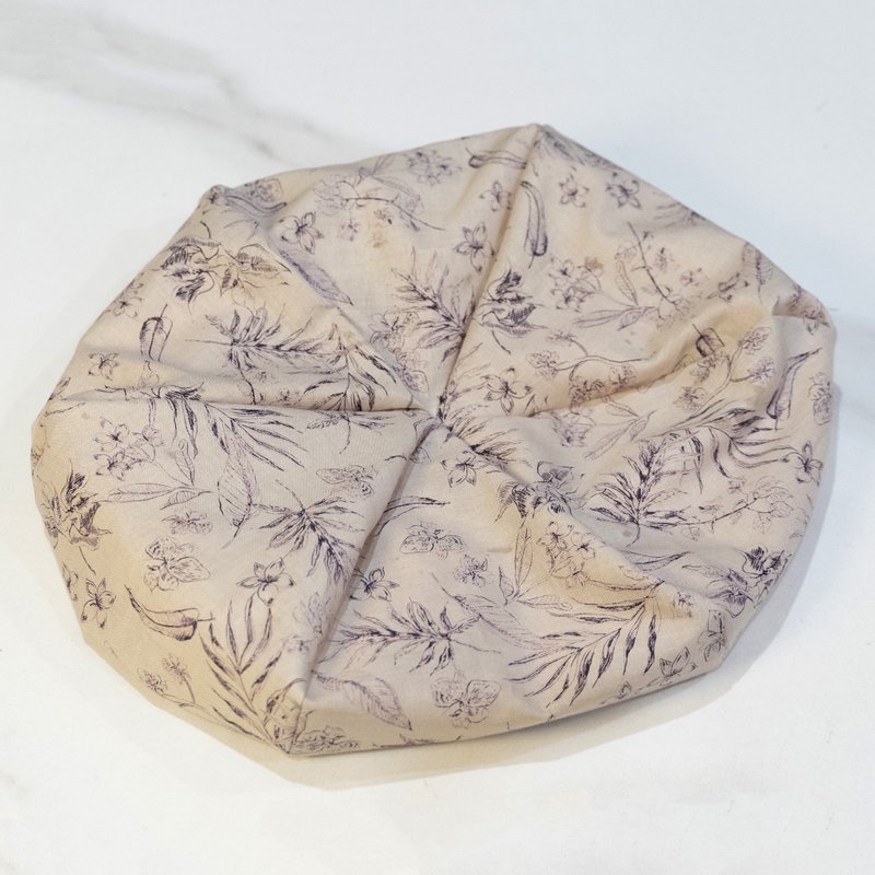 浮夢花海 奶茶色 日本進口純棉布料 手工貝蕾帽 貝雷帽 - 帽子 - 棉．麻 藍色