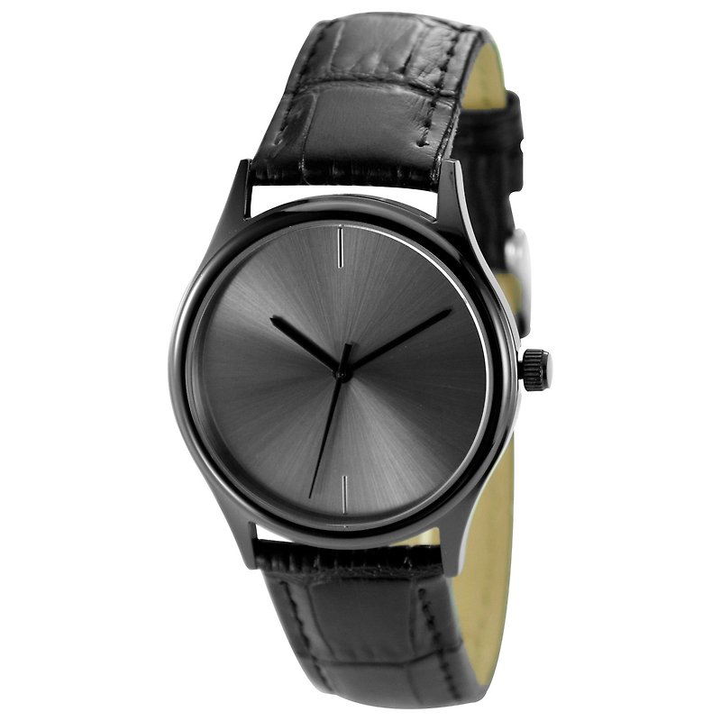 クリスマスギフトミニマリストサンパターン表面時計ブラックケースニュートラルデザイン世界中に送料無料 - 腕時計 ユニセックス - ステンレススチール ブラック