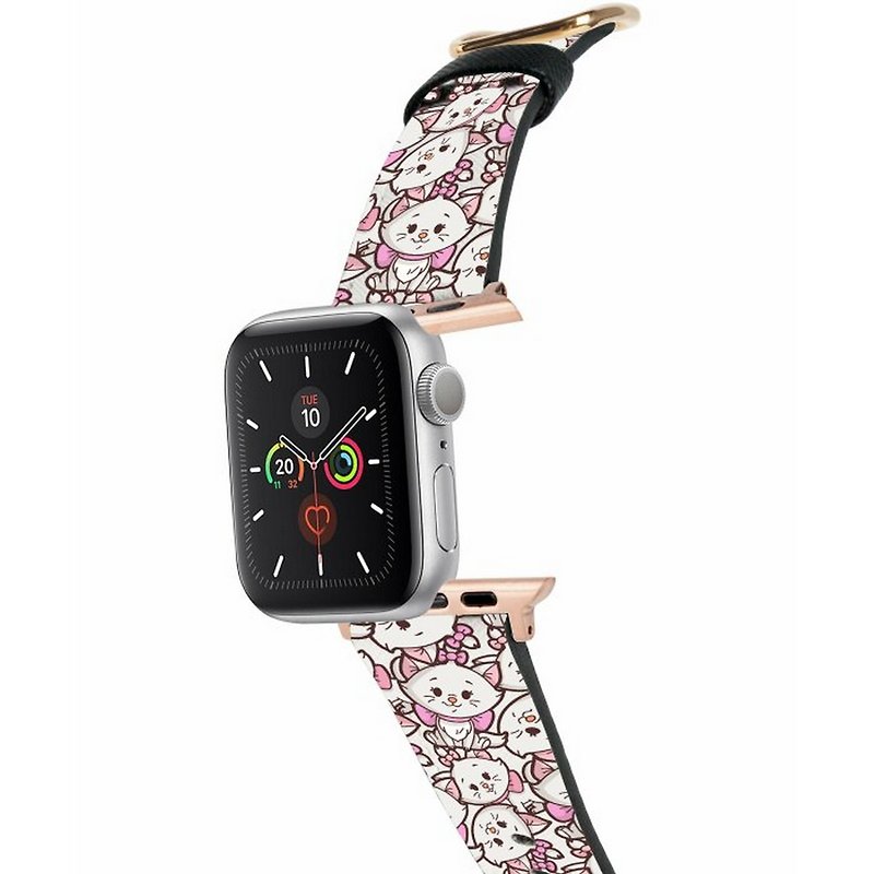 ディズニー マリー クロス型押しレザー Apple Watch 本革ストラップ 5443 - 腕時計ベルト - 革 