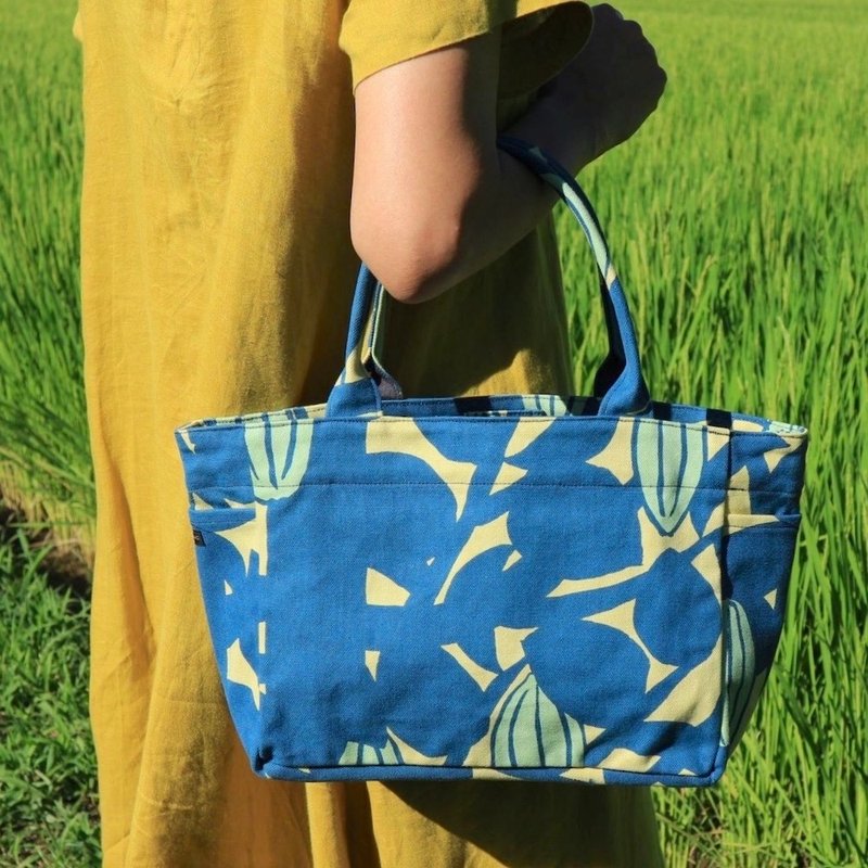 トート　サイドポケットSサイズ  スターフルーツ スター 木柄 - 手提包/手提袋 - 棉．麻 黃色