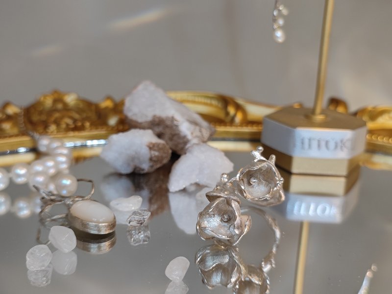 繁花 | 現貨|925銀銲接系列 | 木紋系列 | 開口戒指 - 戒指 - 銀 白色