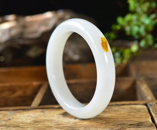 一念之間 天然和田玉羊脂玉籽料手鐲 圈口58.2mm 玉質細膩溫潤