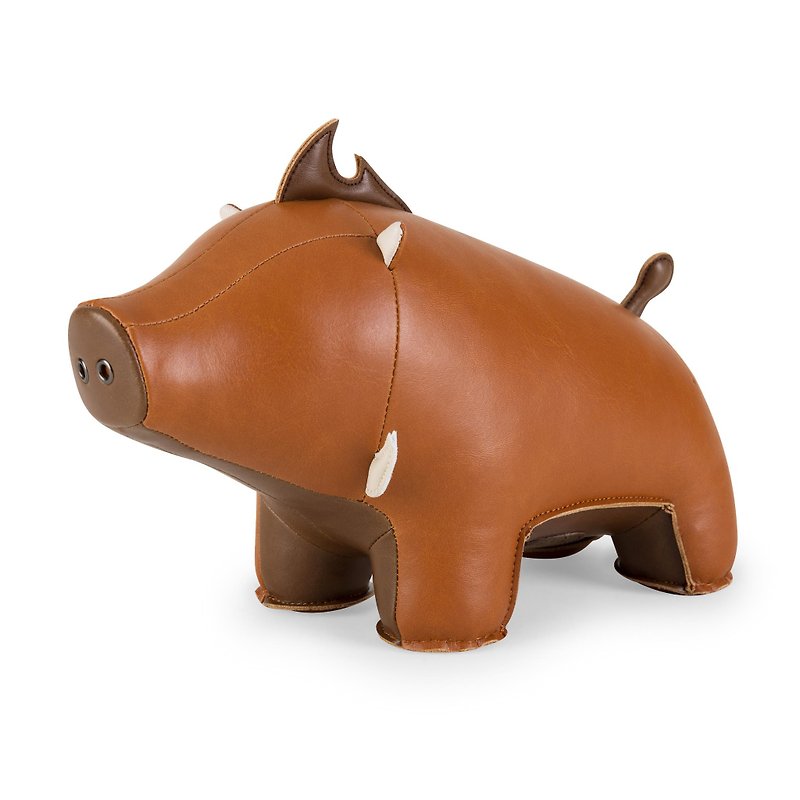 Zuny - Boar Babu - Paperweight / Bookend - Items for Display - Faux Leather Multicolor