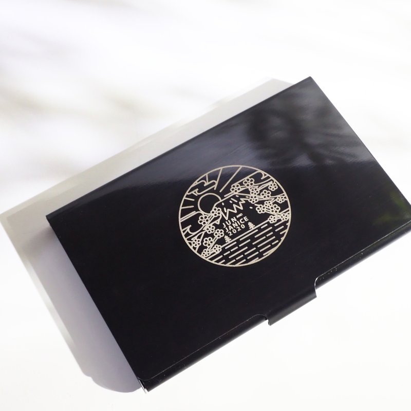 刻字客製化 富士山極簡黑,銀,玫瑰花金屬名片盒 中英日韓文訂製禮 - 名片夾/名片盒 - 其他金屬 黑色