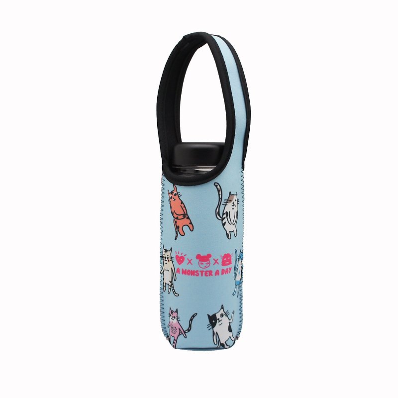 BLR Water Bottle Tote A Monster A Day [ Cat ] TC13 - Beverage Holders & Bags - Other Materials Blue