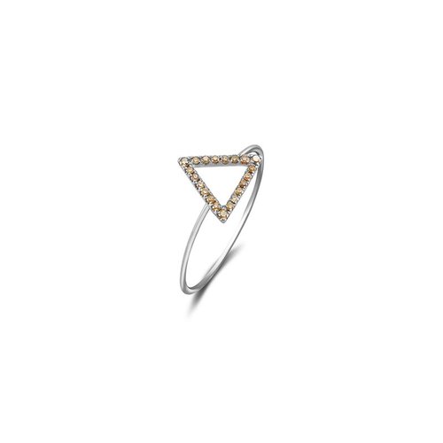 Genevieve Collection 18k中空三角形鑽石戒指