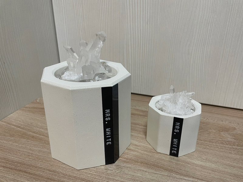 White sister model custom | Black gray and white series crystal essential oil basin | Fragrance ornaments - ของวางตกแต่ง - คริสตัล ขาว