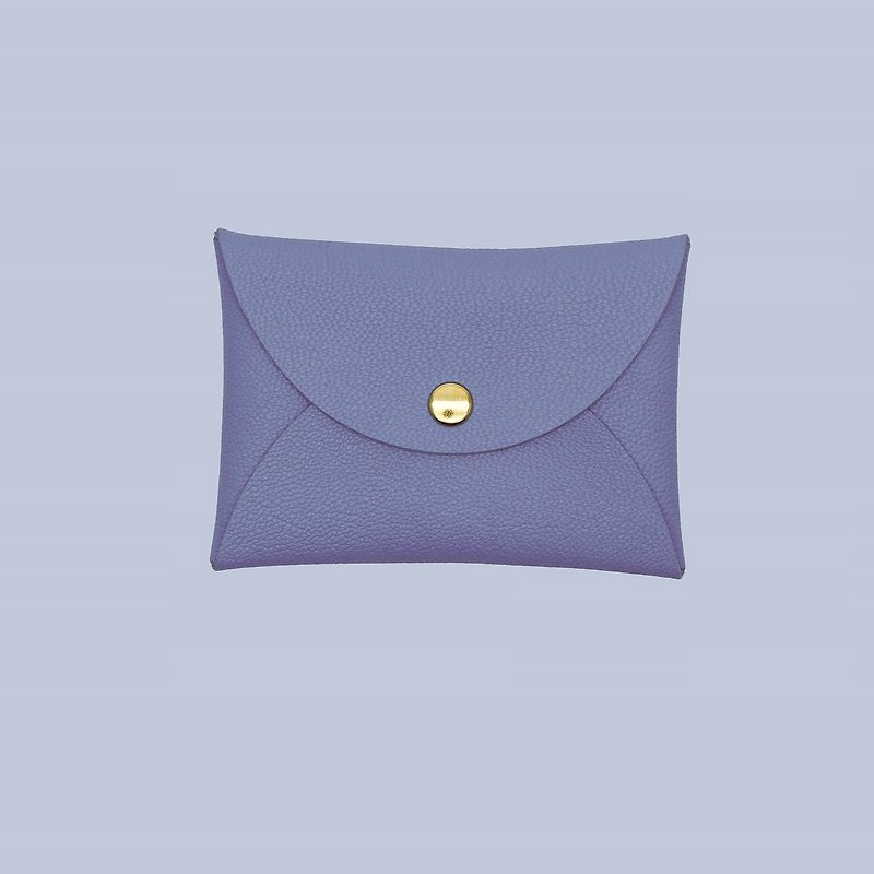 Customized Gift Genuine Leather Macaron Purple Card Holder/Wallet/card holder/card case - ที่เก็บนามบัตร - หนังแท้ สีม่วง