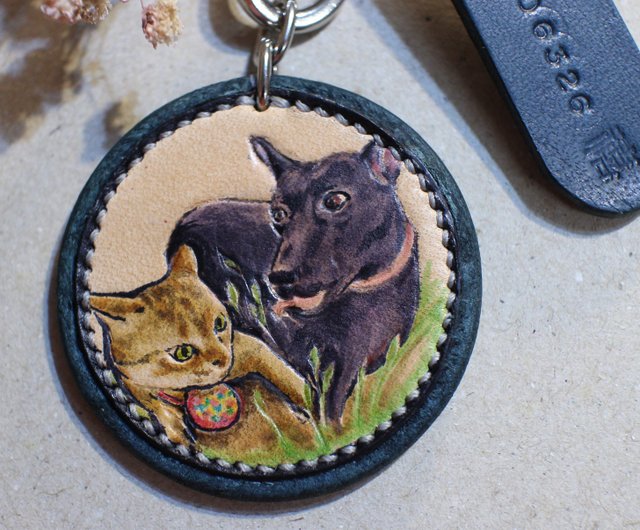 Customized hairy kids dog series/young card key ring/cat/dog/knock