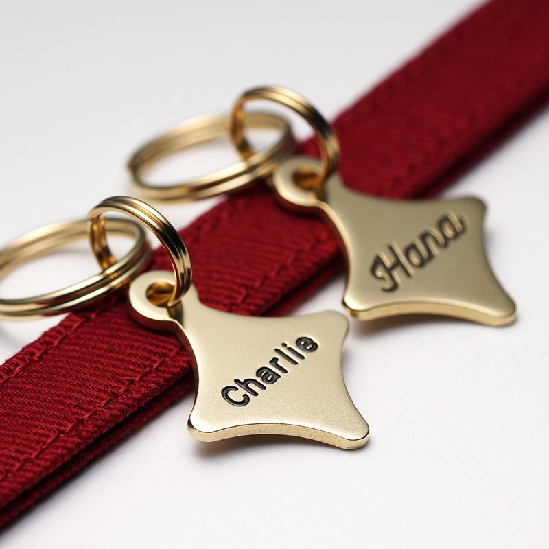 Tiny Cat Tag, Twinkle Cat Tag, Brass Cat Tag, Small Cat Tag, Pet ID Name tag - อื่นๆ - ทองแดงทองเหลือง สีทอง