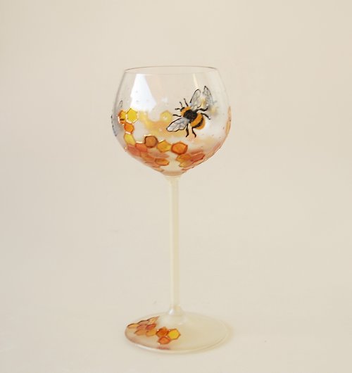 NeA Glass Bee Honey Shot Glass Hand-painted single