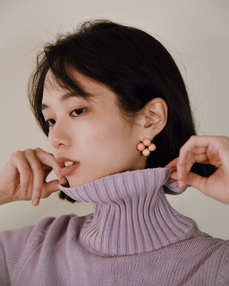 BoBo MINI – Coral Earrings - ต่างหู - หิน สึชมพู