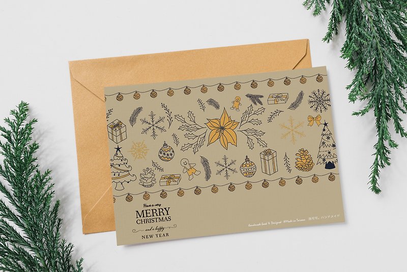 クリスマスカードクリスマスレッドパーティー[CM18005]ロココイチゴウェルキン手作りポストカード - カード・はがき - 紙 