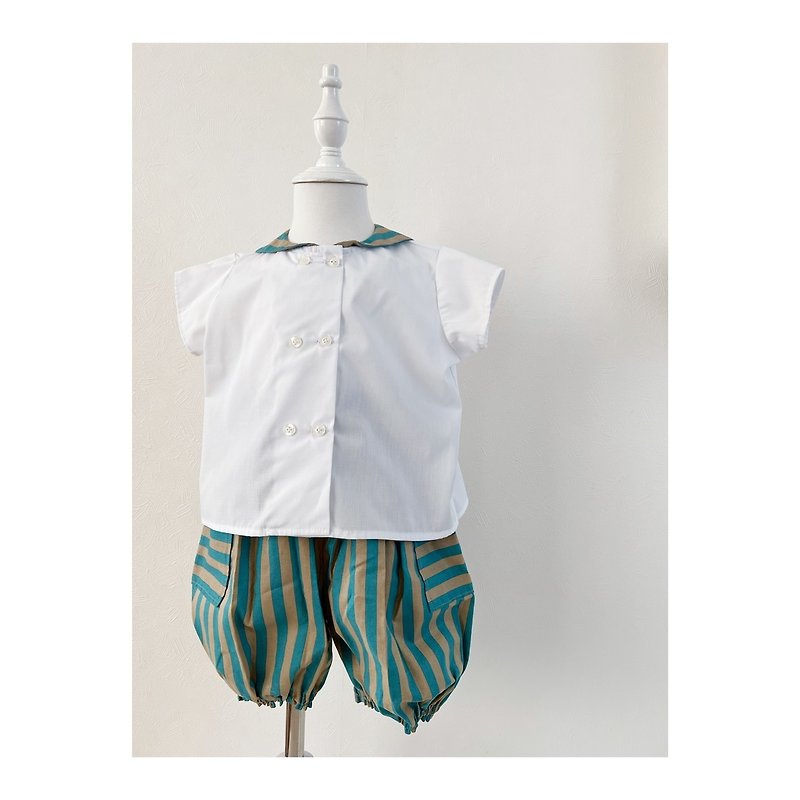 Stripe bloomers - 童裝褲 - 其他材質 藍色