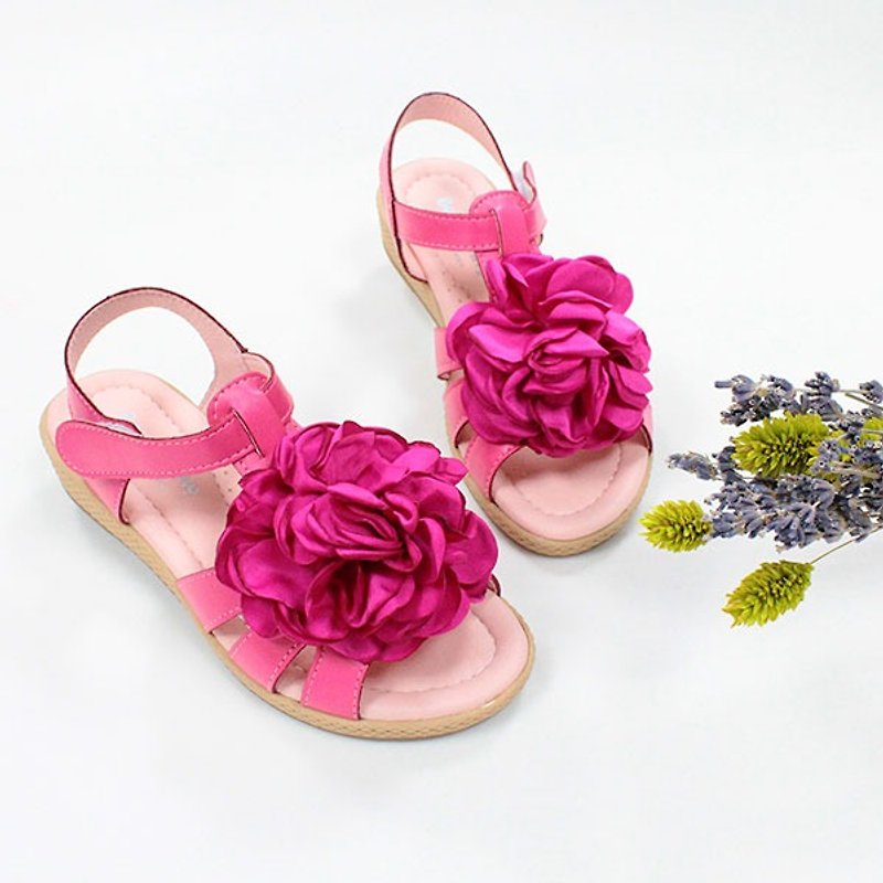親子修身涼鞋 – 桃玫瑰 - 童裝鞋 - 人造皮革 粉紅色
