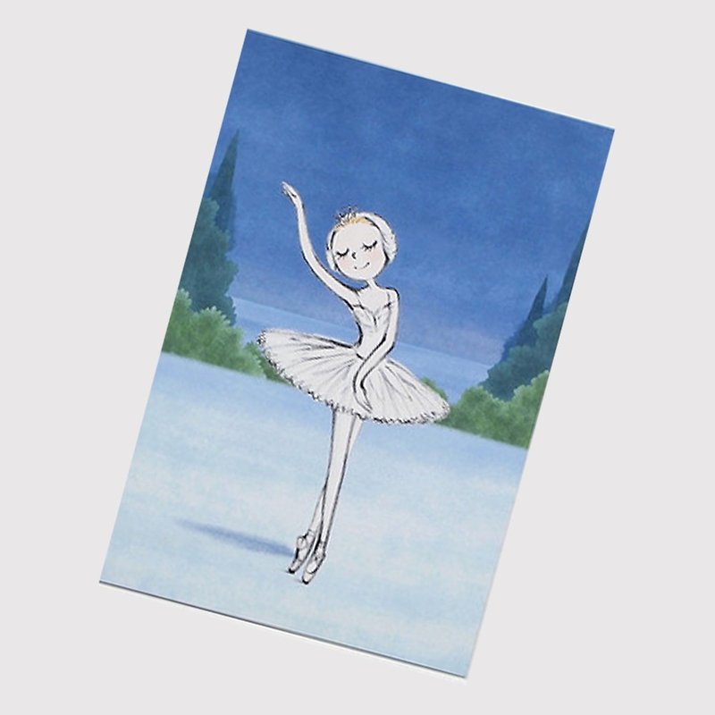 Yizike Ballet |白鳥の湖ホワイトスワンプリンセスバレエポストカード - カード・はがき - 紙 ブルー
