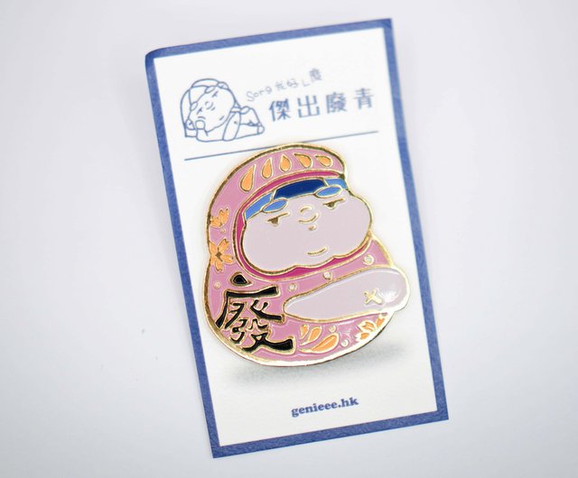 スクラップジーニーダルマメタルバッジピン (ピンク) - ショップ