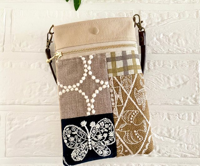 ミナペルホネン パッチワーク スマホポーチ porch minaperhonen