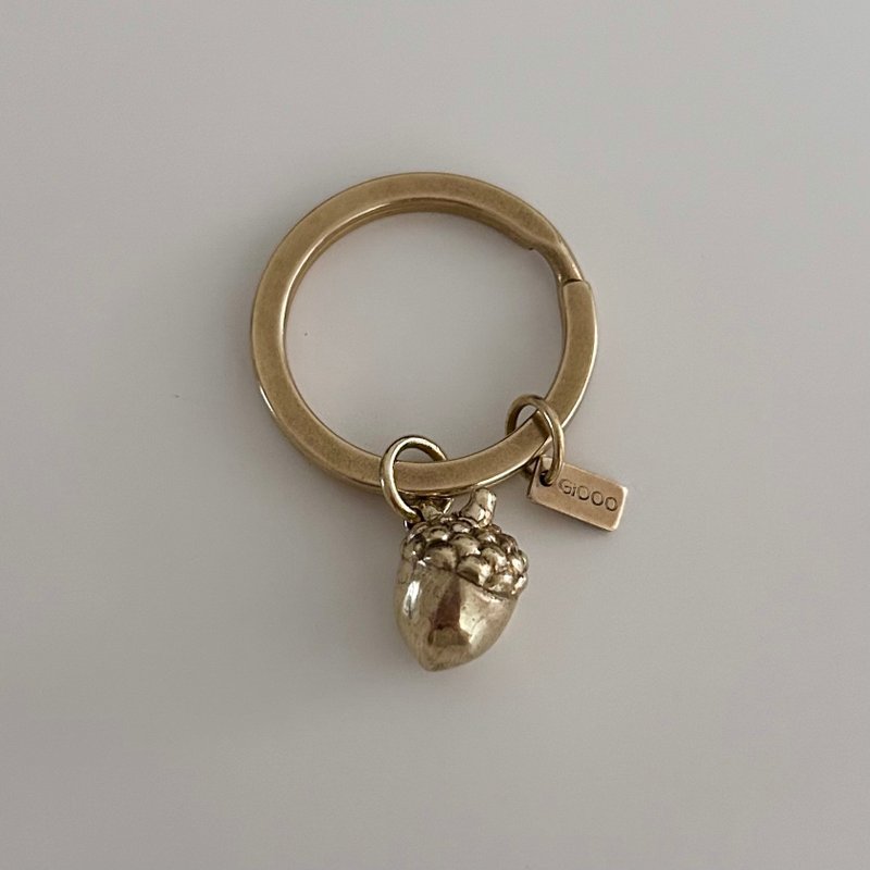 客訂 森林小物-橡實 黃銅鑰匙圈吊飾 - 吊飾/掛飾 - 銅/黃銅 