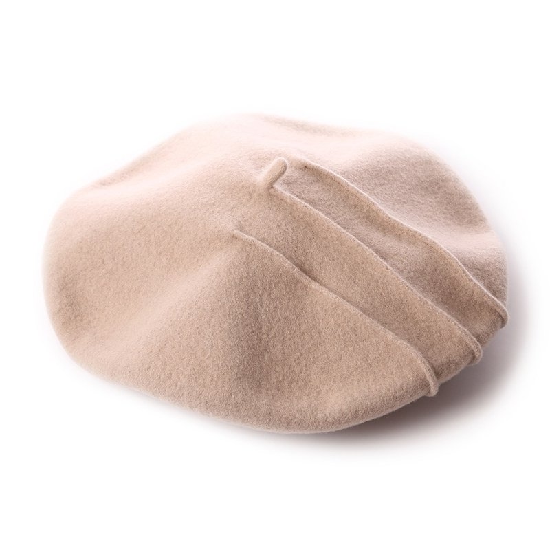 Spanish ELOSEGUI_Female HIRU beret EL_HIRU09077 (oatmeal color) - หมวก - ขนแกะ สีกากี