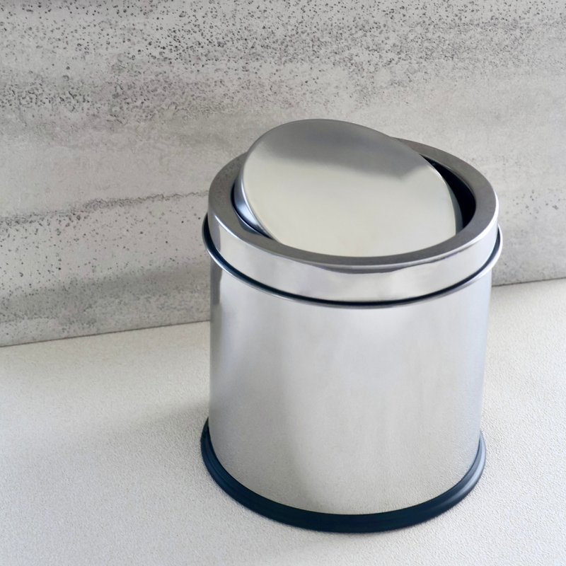 Japan [SALUS Sato Metal] Stainless Steel Swing Top Trash Can 3L - ถังขยะ - สแตนเลส 