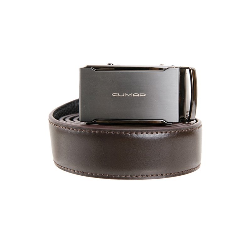 CUMAR - NAPA トップグレインレザー オートロックベルト - ベルト - 革 ブラウン