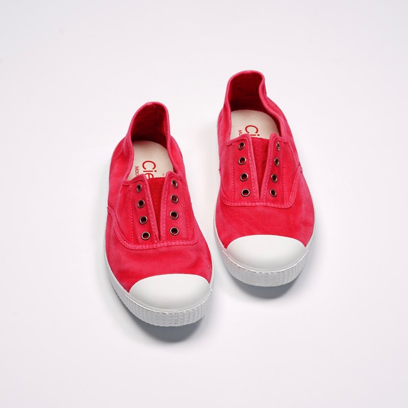 西班牙國民帆布鞋 CIENTA  70777 67 桃紅色 洗舊布料 大人 - 女款休閒鞋 - 棉．麻 藍色