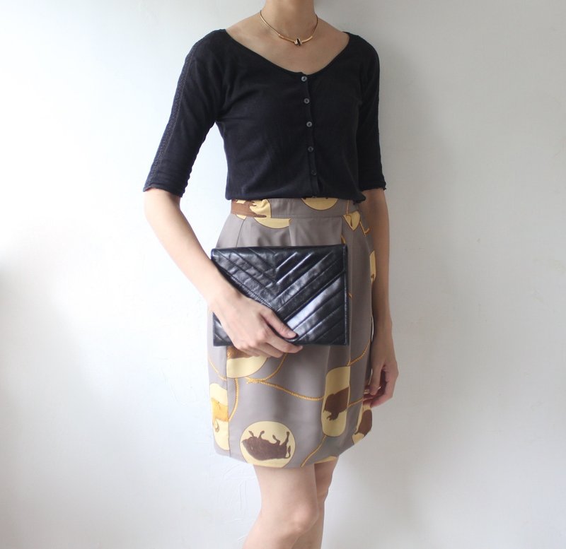 FOAK Vintage / Reserved / YSL Saint Laurent Black Lambskin Quilted Clutch - Clutch Bags - Genuine Leather 