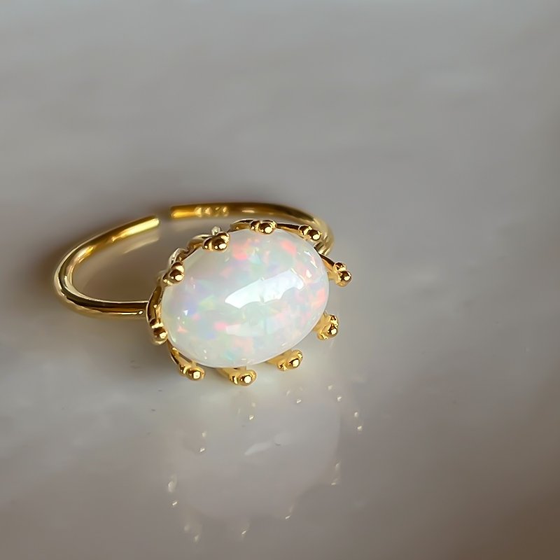 Ethiopian Opal Ring【gift box】 - แหวนทั่วไป - เครื่องประดับพลอย สีใส