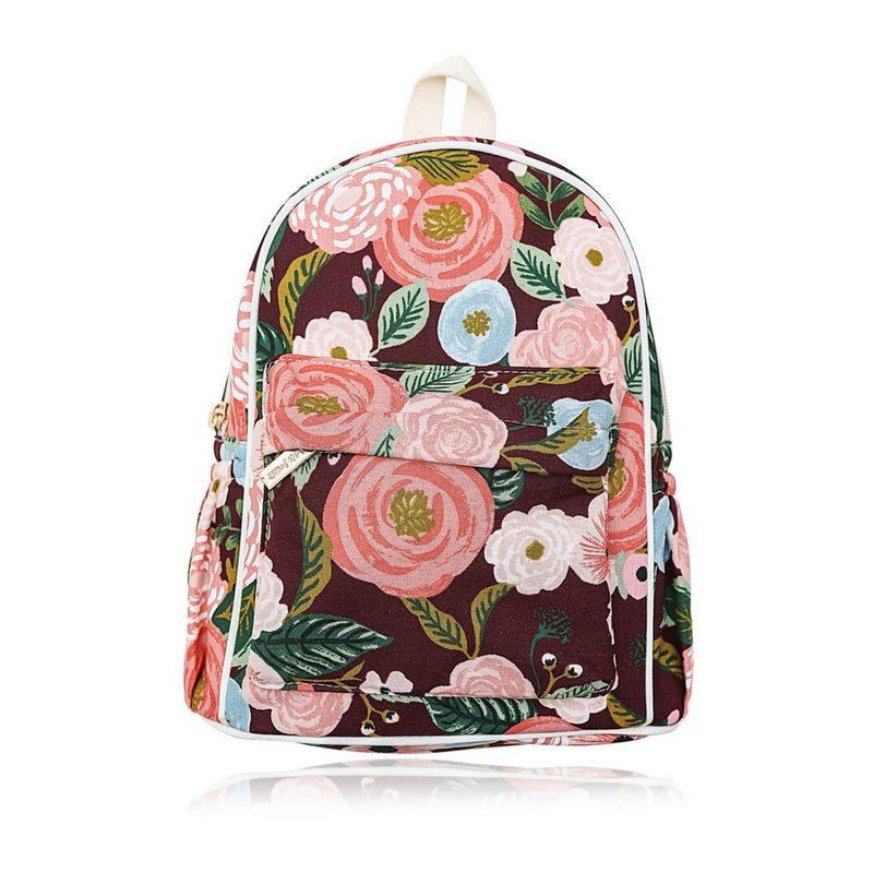 Australia Josie Joan's Handmade Floral Backpack - Sienna - กระเป๋าสะพาย - ผ้าฝ้าย/ผ้าลินิน ขาว