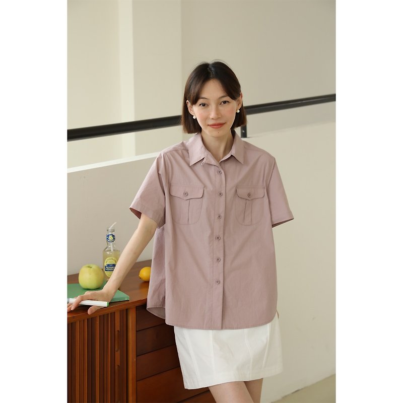 oddmaker Cuban collar retro short-sleeved shirt women's summer niche design sense shirt jacket casual top - Women's Shirts - Cotton & Hemp 
