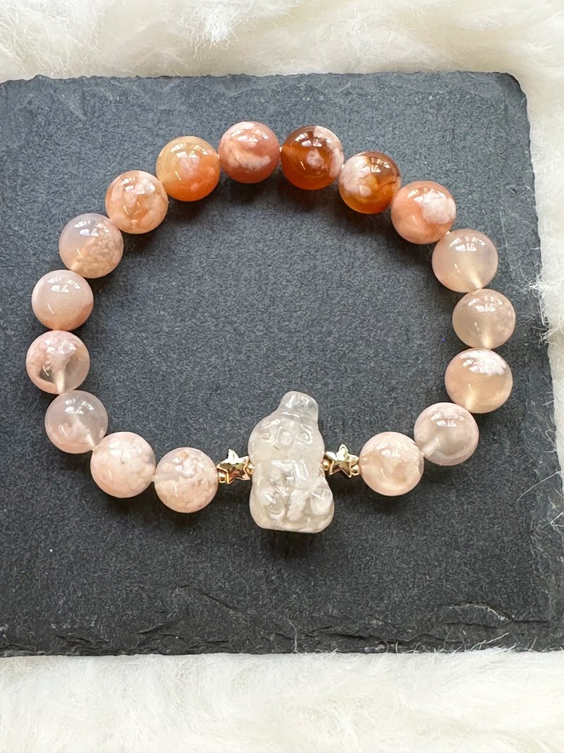 Sakura Agate Snowman Bracelet - Bracelets - Crystal Pink