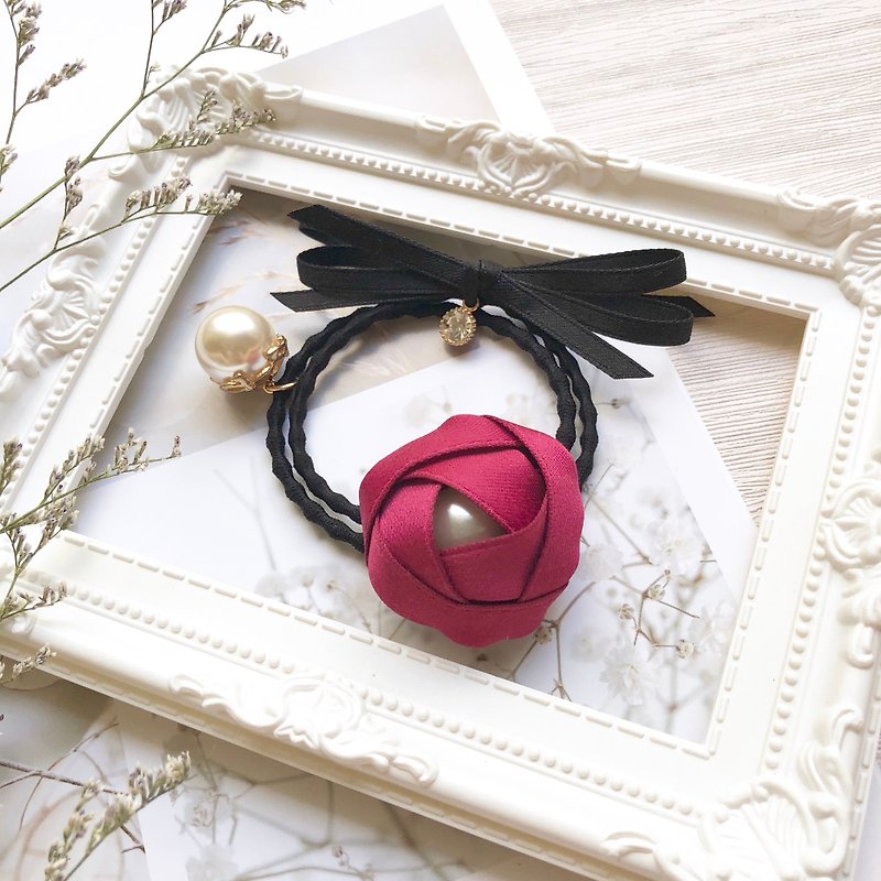 Romantic Rose Bud Hair Bundle/Rose Red - Hair Accessories - Other Materials Red