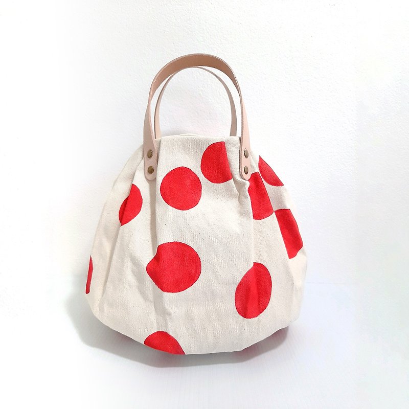 Handmade Bag Pumpkin Shape (Red) - Handbags & Totes - Cotton & Hemp Red