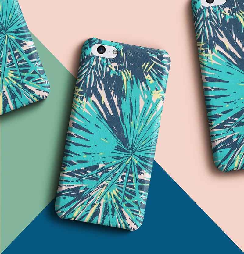 Palm leaves -Fabric phone case - เคส/ซองมือถือ - ผ้าฝ้าย/ผ้าลินิน สีเขียว