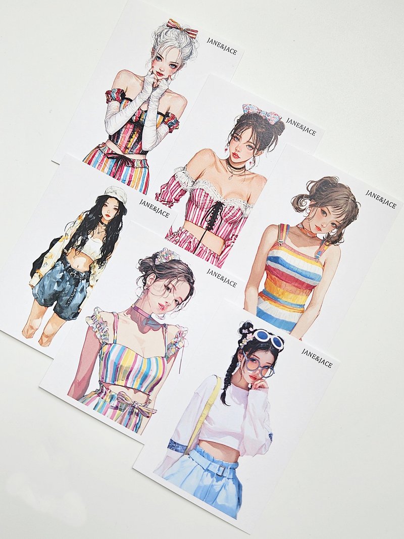 Summer Vivid Figure Paper - 貼紙 - 紙 