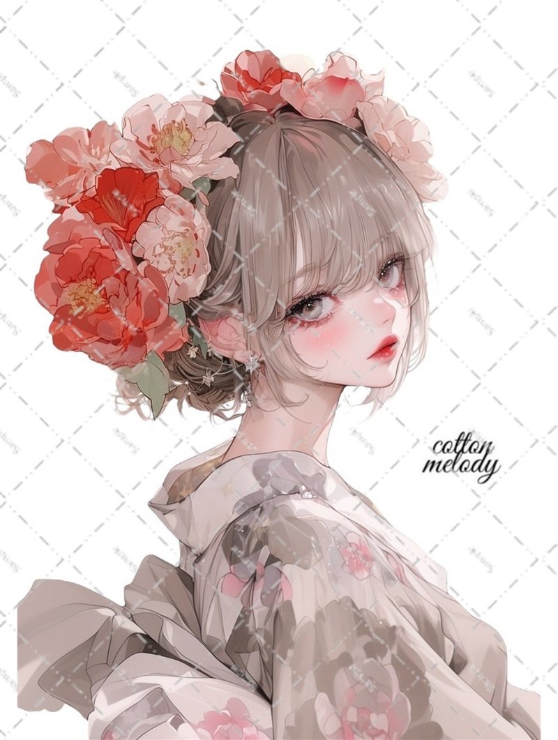 original sticker no.6705 人物ステッカー オリジナルステッカー 人物ステッカー 女の子ステッカー オリジナル人物ステッカー - 貼紙 - 紙 