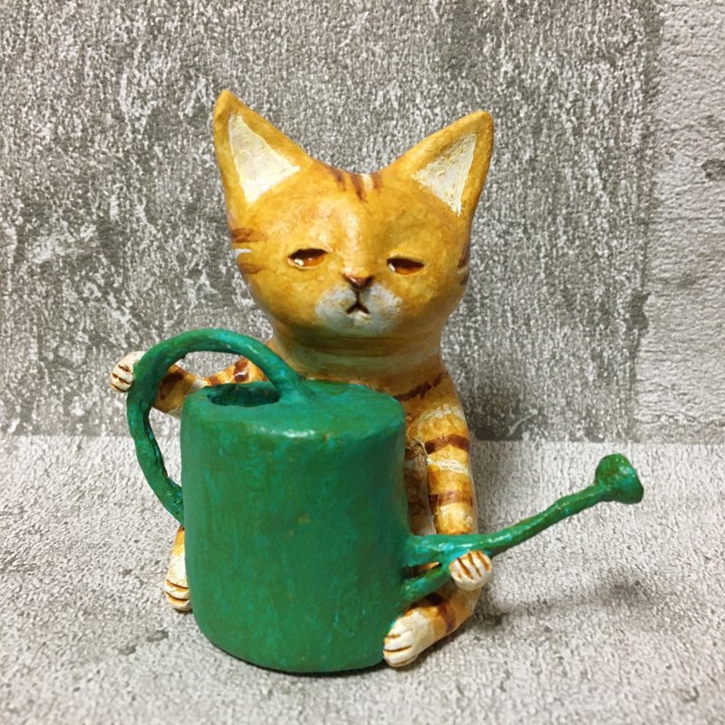 貓保護植物 - 擺飾/家飾品 - 黏土 橘色