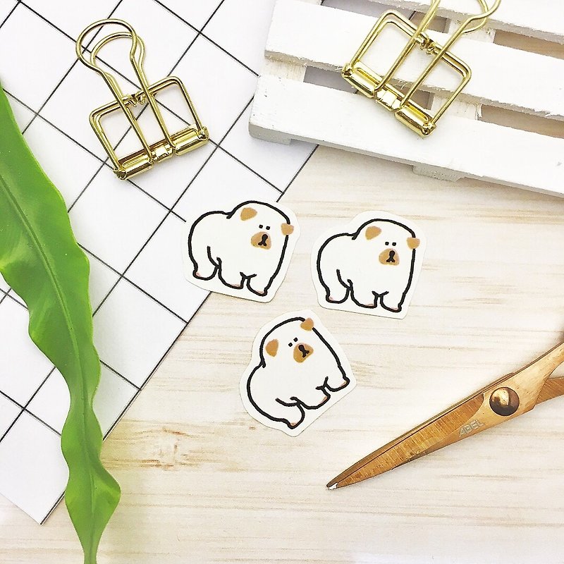 Leaflet buy / 澎澎 澎澎 lion / fog hand-painted stickers - Stickers - Paper White