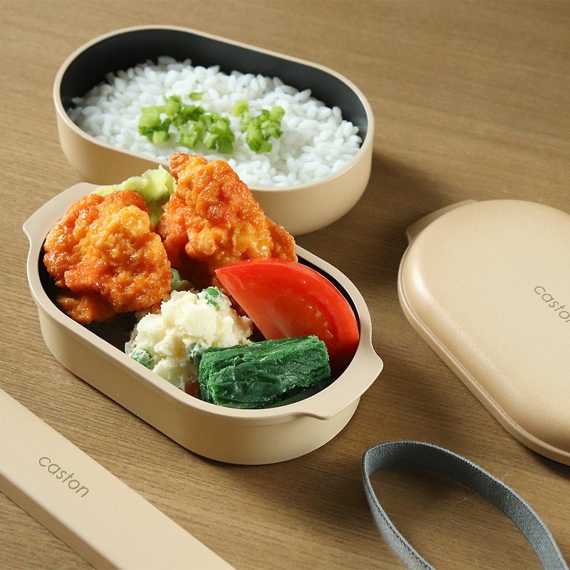 [Japan TAKENAKA] Japan-made CASTON series microwaveable double-layer fresh-keeping box 500ml-coffee - กล่องข้าว - วัสดุอื่นๆ สีนำ้ตาล