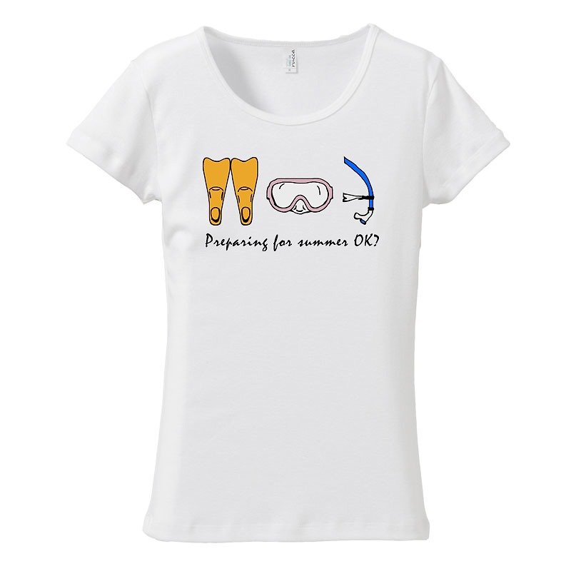 [Women's T-shirt] summer - เสื้อยืดผู้หญิง - ผ้าฝ้าย/ผ้าลินิน ขาว