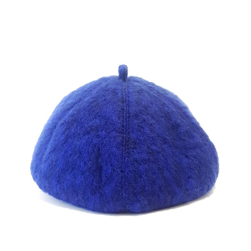Wen Qing fashion pumpkin hat - deep indigo # # thick wool gift # artist hat # Beilei cap - Hats & Caps - Other Materials Blue