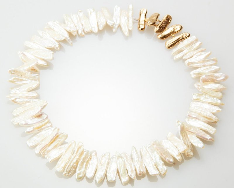 寶石 項鍊 白色 - Pearl necklace